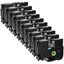 36mm Stencil Tape Black On Clear Label Compatible with Printer Supplies for Part Number STe-141 151 161 Use with PT-P900W(10PK 18mm)