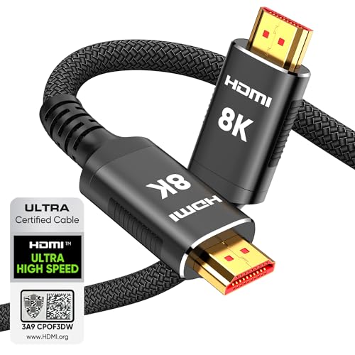 Snowkids 10 ft HDMI Cable  50 ft Cat 8 Ethernet Cable