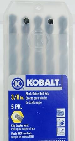 3/8" Black Oxide Twist drill Bit Kobalt Box of 25 Bits