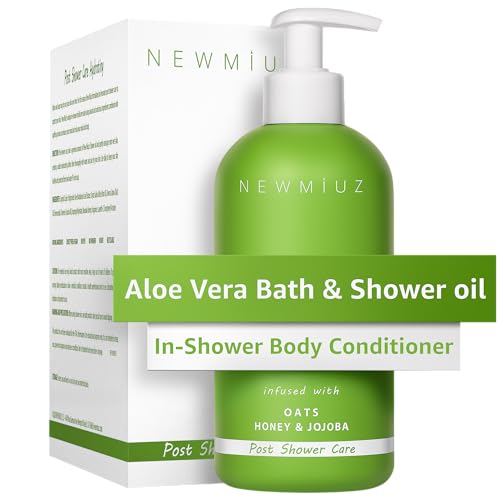 New Miuz Aloe Vera In Shower Body Conditioner Natural Post Shower Care Moisturizer for Body Legs Soothing Bath Oil Honey Oats Jojoba Self Care Spa Gift