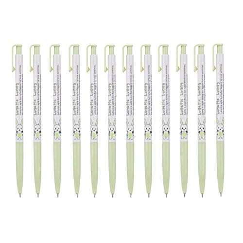 ZEESOON Xeno Lunatic Lunny 0.38mm Slim Ball Point Pen Dozen Box 12 Pcs, Made in Korea Yellow Green 12pcs