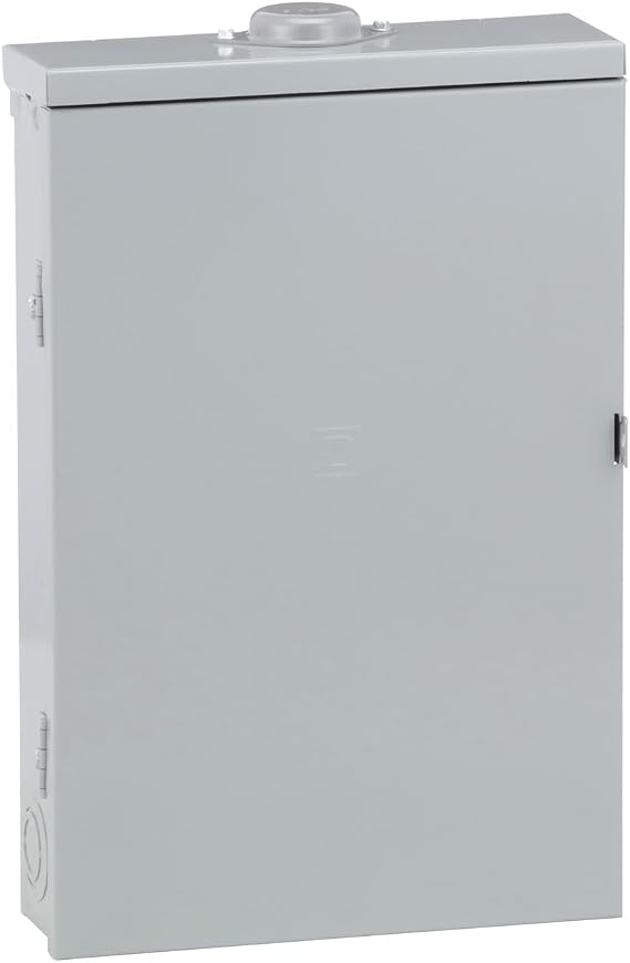 Square D by Schneider Electric Homeline 100 Amp Outdoor Main Breaker Box, Circuit Breaker Load Center, Plug On Neutral, 20-Space 40-Circuit, 120/240 VAC, UL Listed, NEMA 3R Enclosure (HOM2040M100PRB)