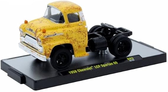 M2 Machines 1958 Chevy LCF Sparatan 60 in Weathered Yellow Auto-Thentics Limited Edition 1:64 32600-HS93 25-53