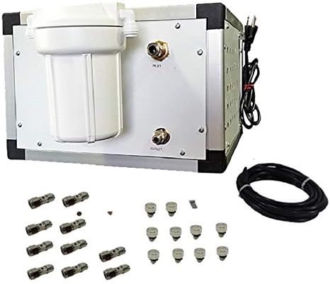 1000 PSI Misting System - 1000 PSI Misting Pump - High Pressure, Finer Mist Spray - Stainless Steel Misting Nozzles - Oil Less Misting Pump (20 Nozzles - 50 Ft Tubing)