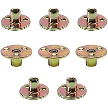 MroMax M10 x37x3mm 3-Hole Tee Nut, Insert Female Thread Carbon Steel Zinc Galvanized T-Nuts, Mounting Hardware Fitting Fastener Through Hole Flange, 8PCS