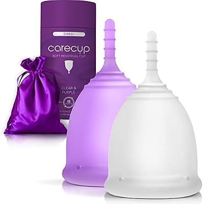 Menstrual Kit - Reusable Tampon, Pad & Disc Alternative - Soft, Flexible 100% Medical-Grade Silicone Period Cup for Leak-Free Protection - Small-Stem Design, 1 Pack Count of 2