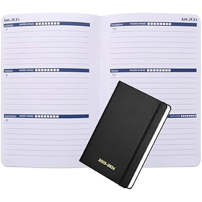 Planner 2025-2026 - January 2025 - June 2026, Yearly Weekly Monthly and Daily Planner 2025-2026, Faux Leather Cover, 18 Months Black Hard Cover-2025.1, 5.2 x 7.5