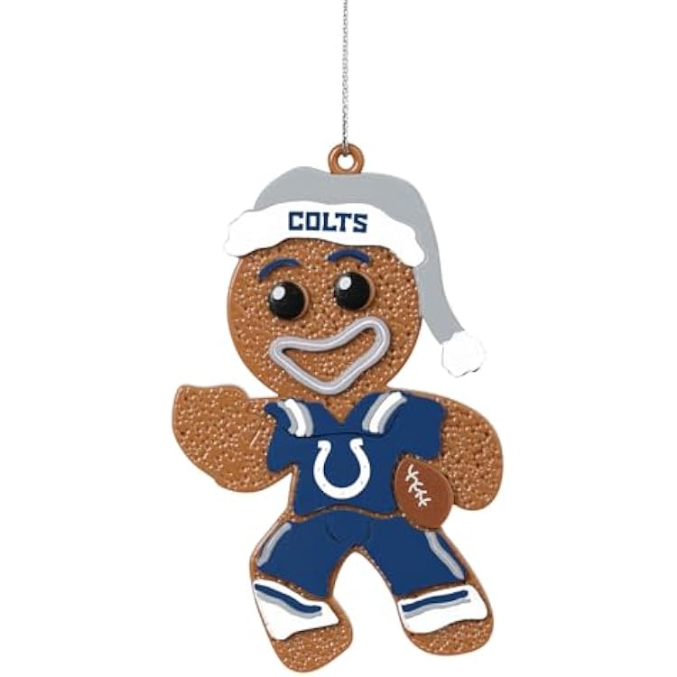 FOCO Indianapolis Colts NFL Gingerbread Man Holiday Ornament
