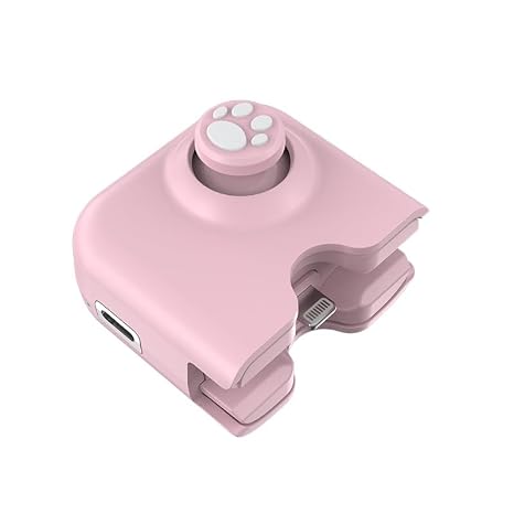 SHIDIAN Luxelinc L1 Pro Mobile Game Controller Joystick for iPhone (iOS 13.4 or Later) - Gaming Gamepad for PUBGG, CODM, Wild Rift, Genshin Impact - Black,  with 2 pcs Finger Sleeves (Pink)