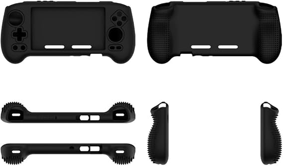 Silicone Case Cover for ANBERNIC RG556 - Portable Handheld Game Console,Protective Case Sleeve Accessories for Gaming Console (Black)