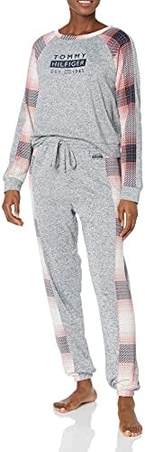 Tommy Hilfiger Hacci Long Sleeve Top and Jogger Bottom Pant Pajama Set Womens