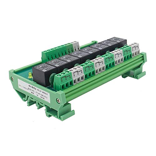 8 Channel Interface Relay Module 24VACDC DIN Rail Panel Mount for Automation PLC Board FY-T738-24VACDC