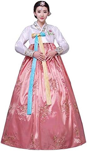 Female Korean Traditional Long Sleeve Classic Hanboks Dress Cosplay Costume Women Palace Korea Wedding Dance Costume