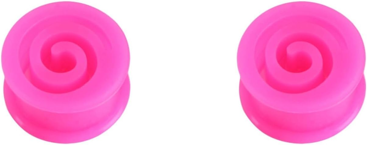 Wycian Purple Gauge Plugs, Silicone Gauge Earingings Hollow Circle for Wedding Ear Tunnels Multiple Sizes Ear Stretching Kit One Inch Jewelry Gift
