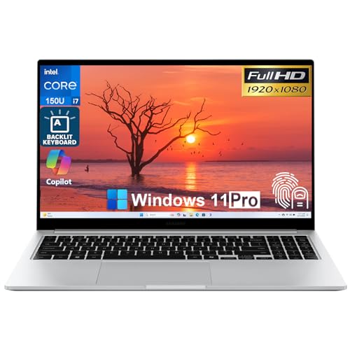 Samsung Galaxy Book4 Business Laptop, Intel 7-150U10-Core, 15.6 FHD Display, Backlit Keyboard, Fingerprint Reader, Win 11 Pro, 16GB RAM, 512GB SSD