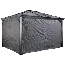 Sojag Grey Curtains for Ventura Gazebo, 10 Ft. X 12 Ft., Polyester, Outdoor Shades