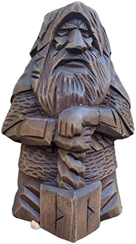 HEEPDD Norse Viking Odin Decorative Resin Statue with Hammer,5x6x10cm