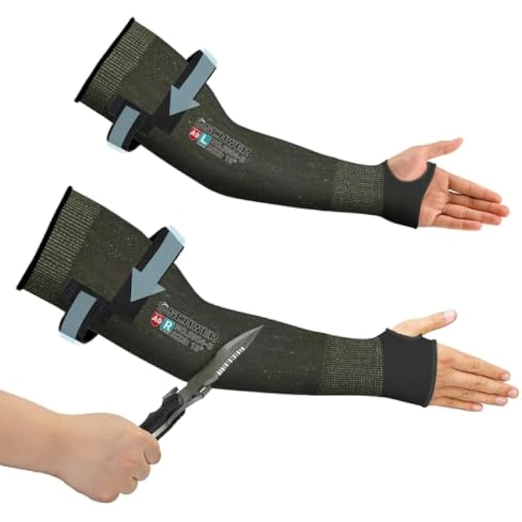 Schwer PRO-SKIN ANSI A9 Cut Resistant Arm Sleeves for Men & Women S904-B, Puncture Resistant Arm Protectors for High Risk Work, UPF50 UV Protection Cooling Gardening Sleeves, Bulk Orders Available