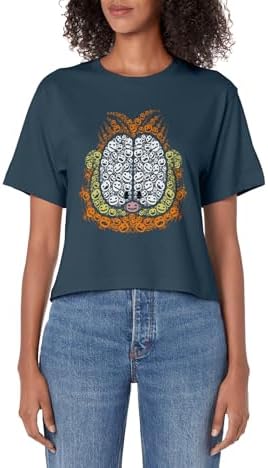 Garfield Halloween Mini Jack-O-Lanterns Filled Garfield Face Womens Crop Top
