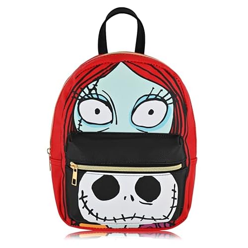 Disney Nightmare Before Christmas Unisex Backpack | Cute PU Leather 10 Jack Skellington Mini Backpack Purse Shoulder Bag | Jack and Sally Accessories