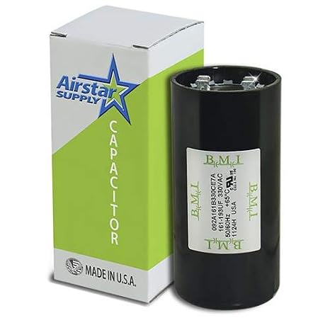 161-193 uF x 330 VAC - 11967 Start Capacitor - BMI Replacement # 092A161B330CE7A - Made in the USA