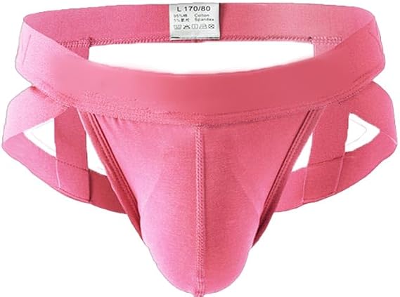 Men's Pouch Hollow Double Underwear Elastic Waisted Boyfriend Bikini Thongs Jockstrap G-Strings Brief Panties