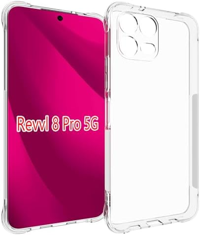 Zeking for T-Mobile Revvl 8 Pro 5G Case, Crystal Clear Transparent Reinforced Corners TPU Shock-Absorption Flexible Case Cover for T-Mobile Revvl 8 Pro 5G (Clear)