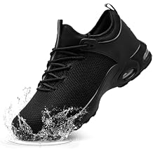 LARNMERN Steel Toe Waterproof Air Shoes Men Slip On Work Sneakers Comfortable Lightweight Construction Shoe
