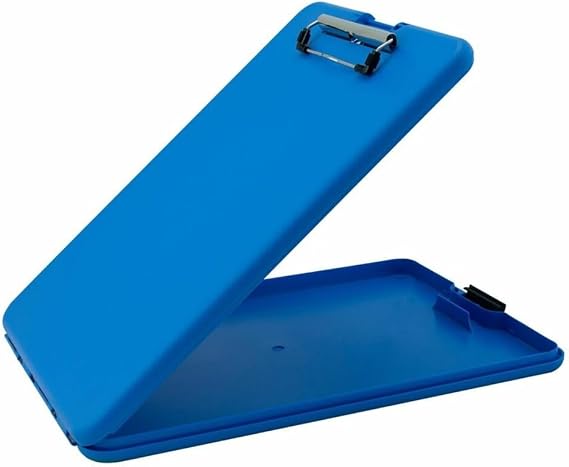 Saunders Blue SlimMate Plastic Storage Clipboard Light Weight, Polypropylene Clipboard for Students, Teachers, Parents, Sales, Utility, Industrial, Office Professionals. Stationery Items Letter