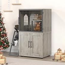 Modern 2 Tier Cat Litter Box Enclosure,Hidden Litter Box Furniture with Two Floors, Fits 22 x 17 Litter Box & Cat,Suitable for Living Room, Balcony(Dark Gray)
