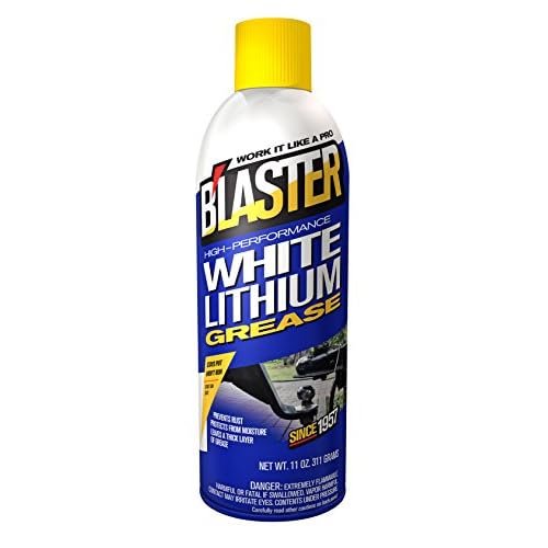 Blaster White Lithium Grease Spray High-Performance Lithium Grease Spray Helps Protect Against Moisture & Oxidation - Reduces Friction & Leaves a Durable Lubricating Layer 11 oz Case of 12