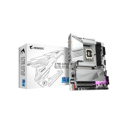GIGABYTE Z790 AORUS Elite AX ICE LGA 1700 Intel Z790 XATX DDR5 4 M.2 PCIe 5.0 USB 3.2 Type-CWi-Fi 6E 2.5GbE LANQ-Flash PlusEZ-Latch PlusMotherboard