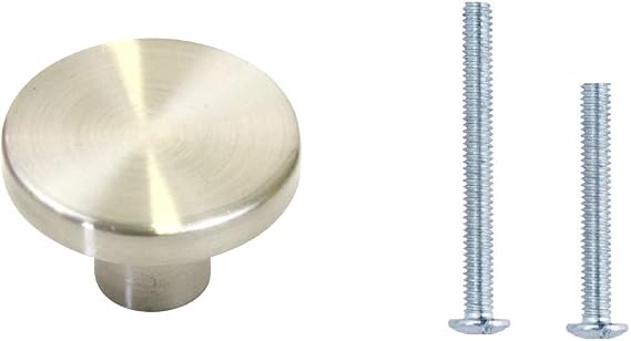 Kingsman 1-1/8 Inch Diameter Contemporary Style Brushed Nickel Finish Cabinet Knob (10)
