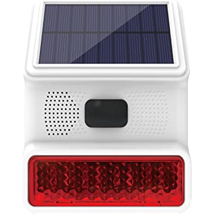 Alarm Siren, 433MHz Wireless Outdoor Siren, Solar-Powered Outdoor with LED Flashing Light Alarm Function, Easy Setup, Support Clouree Security Host PG103, PG107, PG108