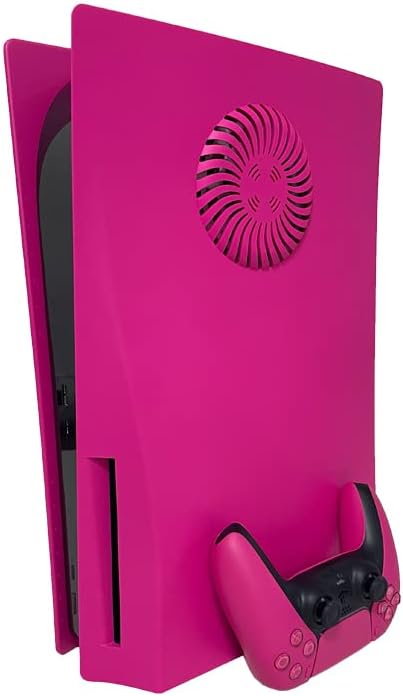 Wedorat PS5 Plate Cover Case Faceplate Cooling Version Skin for P5 Disc Edition Upgraded Turbo Vents Replacement Side Plate Hard Shockproof ABS Anti-Scratch Nova Pink