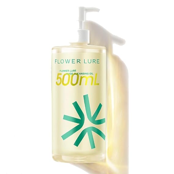 1PC Flower Lure Cleansing Oil Makeup Remover Cleansing Oil, Purifying Nourishing Deep Cleansiing Makeup Remover Oil, Makeup Remover Oil for Face, 500ml/16.91FLOZ, Clear