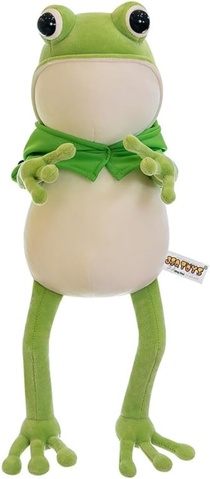 NatureMan 40cm Frog Plush Toy with Cloak Cartoon Frog Stuffed Animal Super Soft Frog Plush Cuddly Bedroom Decoration Pillow Birthday Gift for Kids