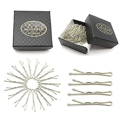 Dofash 100Pcs Bobby Pins Hair Pins Steel Hair Clips 3.5Cm/1.38" Hair Accessories With Gift Box For Girls (Blonde)