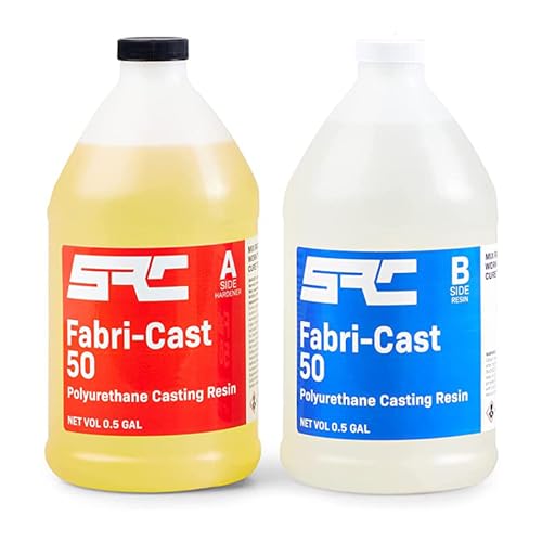 Fabri-Cast 50 1 Gal 0.5-Gal Part A  0.5-Gal Part B Polyurethane Casting Resin for Models, Figurines, and Sculptures, Silicone Hand Molding Set, Ultra Low Viscosity Liquid and Fast Curing