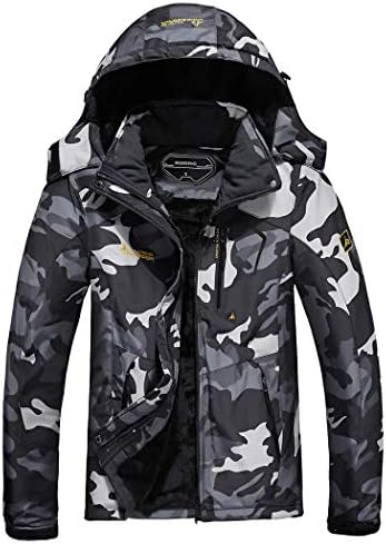 MOERDENG Mens Waterproof Ski Jacket Warm Winter Snow Coat Mountain Windbreaker Hooded Raincoat
