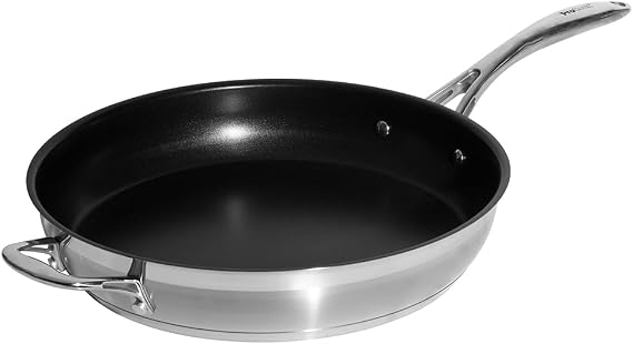 ProCook Professional 18/10 Stainless Steel Frying Pan - 30cm, Durable Non Stick Saute Skillet - Heavy Duty Cookware