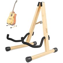 DIDA Guitar Stand, Wooden A-Frame Stands for Acoustic Guitar, Violin, Ukulele, Electric Guitar, Bass, and Cello with Non-Slip Padding for Home and Travel (Bamboo, Acoustic Guitar)