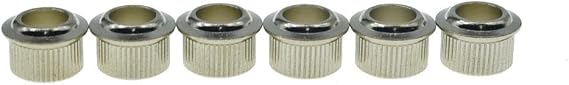 Dopro Solid Brass 10.2mm Round Vintage Guitar Tuner Conversion Bushings 3/8" Tuning Machine Conversion Adapter Ferrules Upgraded Version 6.2mm I.D. Nickel