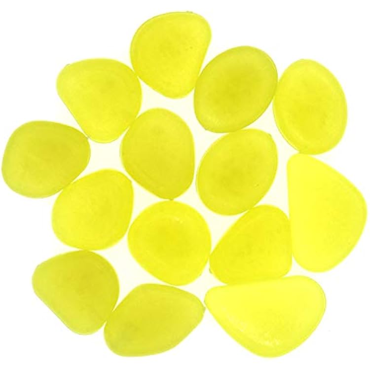 QTTLLI 450Pcs Glow Pebbles Glow in The Dark Decorative Stones Rocks for Garden Path Walkway Yard Fish Tank, Yellow