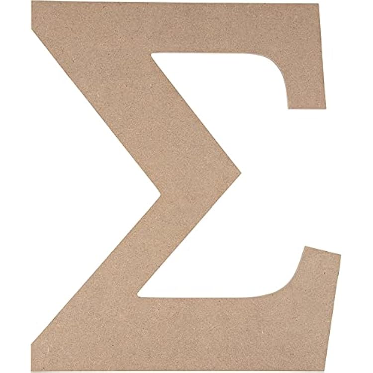 Juvale Unfinished Wooden Letters, Greek Life Letter Sigma 9.75 x 11.6 in