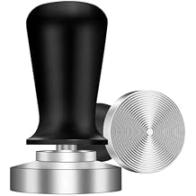 Espresso Tamper,Stainless Steel Ripple Base Coffee Tamper,Espresso Accessories,Calibrated Loaded Espresso Tamper,Ergonomic Handle Espresso Tamper,Fits Most Portafilters,Espresso Tamper (Black, 51mm)