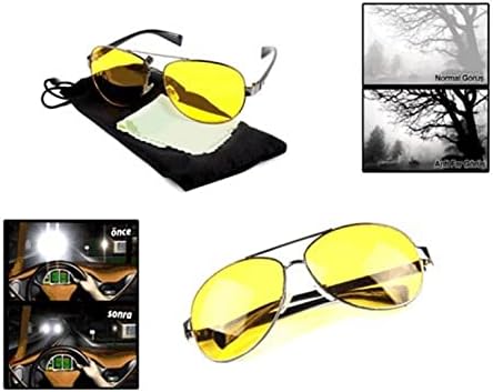 Mobgift Anti Far Damla Unisex Gece Görüş Gözlüğü - Sarı