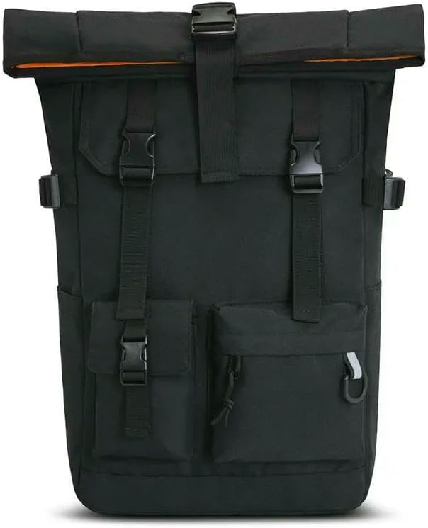 Backpack Large Capacity Outdoor Travel Backpack Polyester Simple Fashion Roll Top Computer Backpack