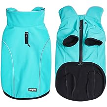 Blueberry Pet Windproof Waterproof Reflective Softshell Dog Jacket, Cyan Blue, Size 16