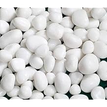 5 lbs White River Rocks, Polished Pebbles for Indoor Plants, 1-2 inch Decorative White Stones for Plants Vase Aquarium Fish Tank and Outdoor Garden Landscaping Rocks